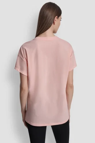 T-shirt z logo DKNY 1989 i ćwiekami