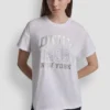 T-shirt z logo DKNY 1989 i ćwiekami