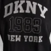 T-shirt z logo DKNY 1989 i ćwiekami