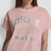 T-shirt z logo DKNY 1989 i ćwiekami