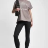 T-shirt z logo DKNY 1989 i ćwiekami
