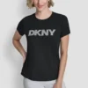 T-shirt z metalicznym haftowanym logo