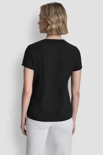 T-shirt z metalicznym haftowanym logo