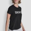 T-shirt z metalicznym haftowanym logo