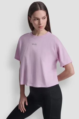 T-shirt z metalicznym logo