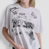 T-shirt z nadrukiem graficznym „Notebook Scribble” z 1989 r.