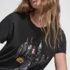 T-shirt z nadrukiem motocyklowym i ćwiekami