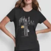 T-shirt z nadrukiem motocyklowym i ćwiekami