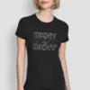 T-shirt z potrójnym logo z cyrkonią