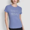 T-shirt z potrójnym logo z cyrkonią