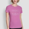 T-shirt z potrójnym logo z cyrkonią