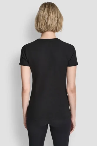 T-shirt z potrójnym logo z cyrkonią