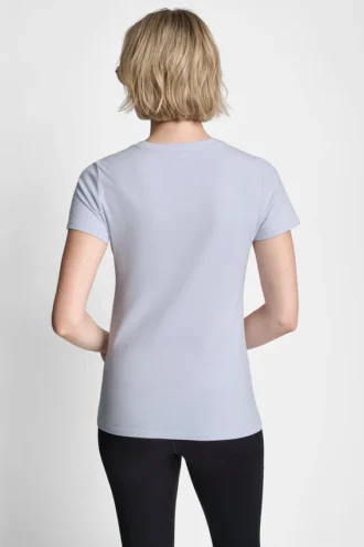 T-shirt z potrójnym logo z cyrkonią