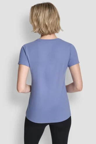 T-shirt z potrójnym logo z cyrkonią