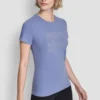 T-shirt z potrójnym logo z cyrkonią