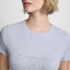 T-shirt z potrójnym logo z cyrkonią