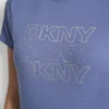 T-shirt z potrójnym logo z cyrkonią