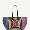 Torba shopper z logo Paloma z szydełkowanej słomy