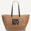 Torba shopper z logo Paloma z szydełkowanej słomy