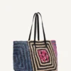 Torba shopper z logo Paloma z szydełkowanej słomy