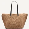 Torba shopper z logo Paloma z szydełkowanej słomy
