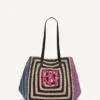 Torba shopper z logo Paloma z szydełkowanej słomy